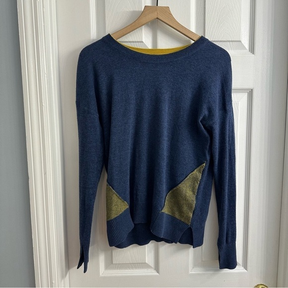 Zaket & Plover Sweater Knit Blue Green Patchwork Long Sleeve Women’s Extra Small - Picture 3 of 5